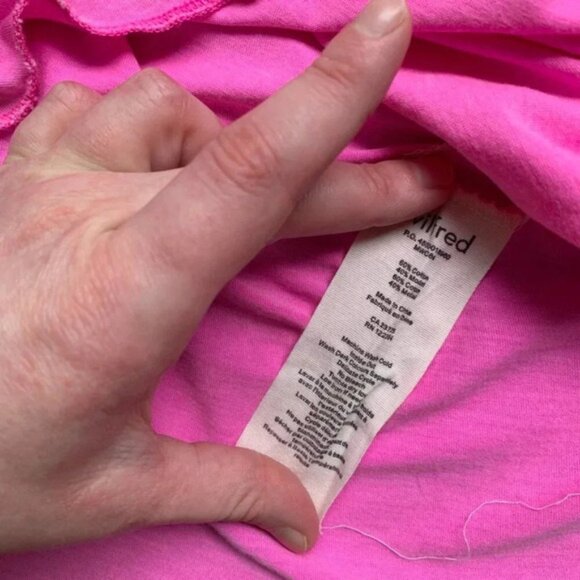 Aritzia Wilfred Tank Top Pink Cotton Knotted tie Racerback tiered ruffle Size XS - Picture 14 of 16